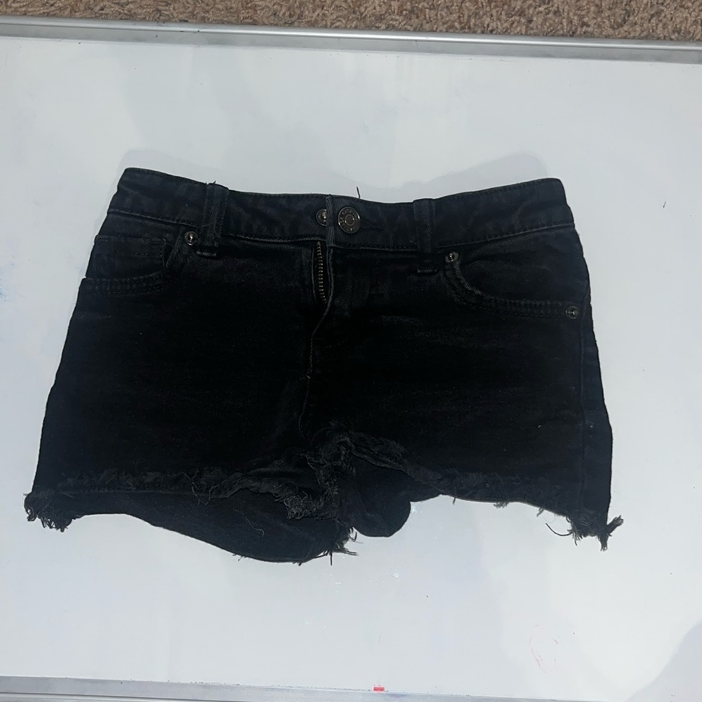 Black jeans shorts